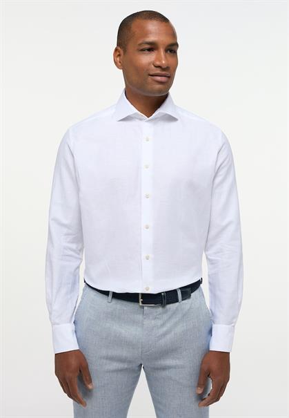 Linen Shirt Twill Langarm weiß