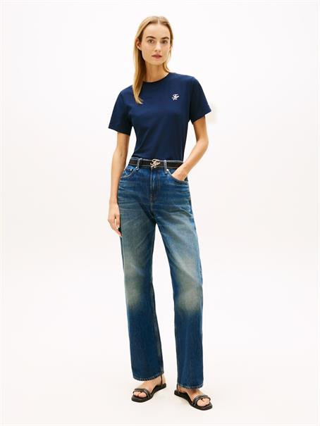 Logo Embroidery Jersey Crew Neck T-Shirt dark night navy