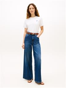 Logo Embroidery Jersey Crew Neck T-Shirt ecru