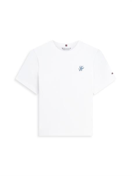Logo Embroidery Jersey Crew Neck T-Shirt ecru