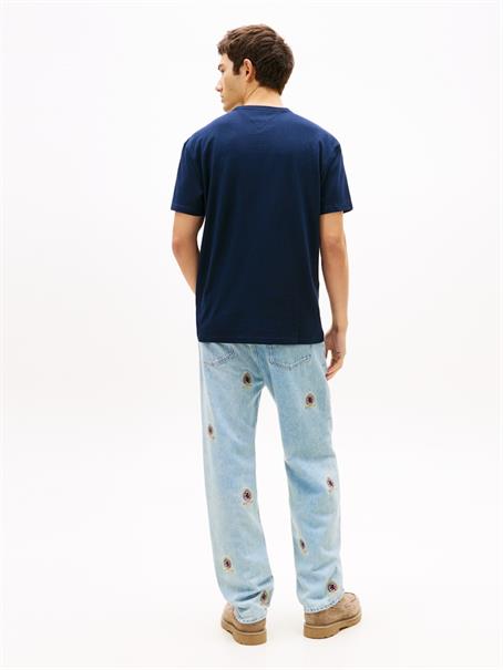 Logo Slim Waffle Knit T-Shirt dark night navy