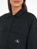 LONG QUILTED UTILITY COAT ck black