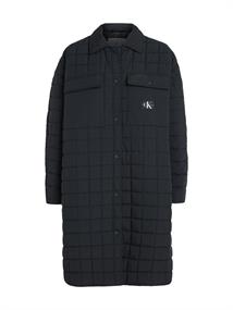 LONG QUILTED UTILITY COAT ck black