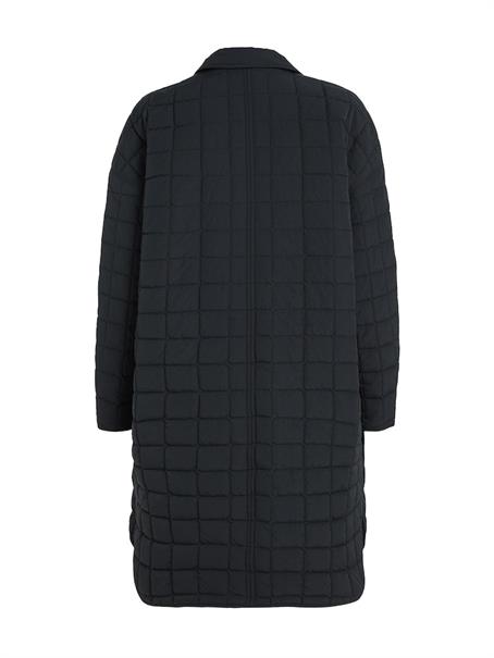 LONG QUILTED UTILITY COAT ck black