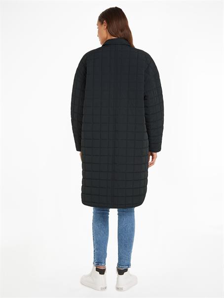 LONG QUILTED UTILITY COAT ck black