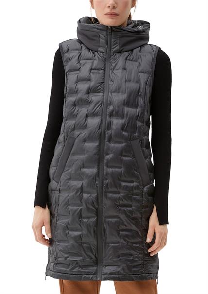 Long-Weste mit Steppung schwarz