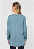 Longbluse in Unifarbe milky jade blue