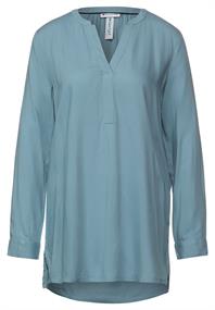 Longbluse in Unifarbe milky jade blue