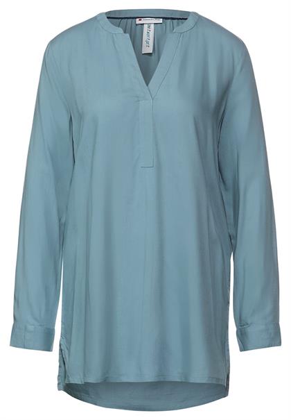 Longbluse in Unifarbe milky jade blue