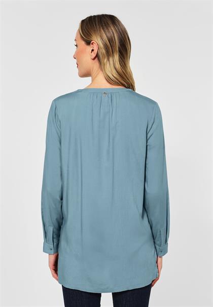 Longbluse in Unifarbe milky jade blue