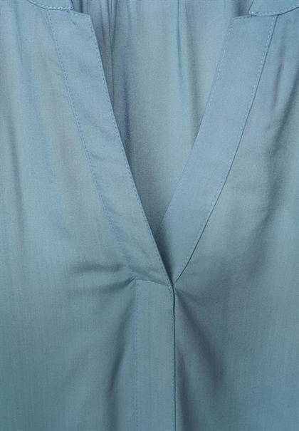 Longbluse in Unifarbe milky jade blue