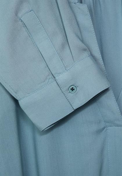 Longbluse in Unifarbe milky jade blue