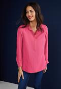 Longbluse mit Hemdkragen berry rose