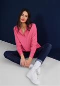 Longbluse mit Hemdkragen berry rose