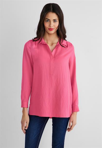 Longbluse mit Hemdkragen berry rose