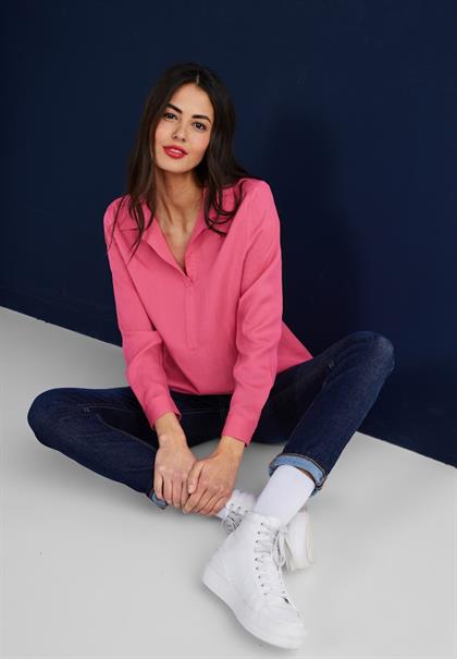 Longbluse mit Hemdkragen berry rose