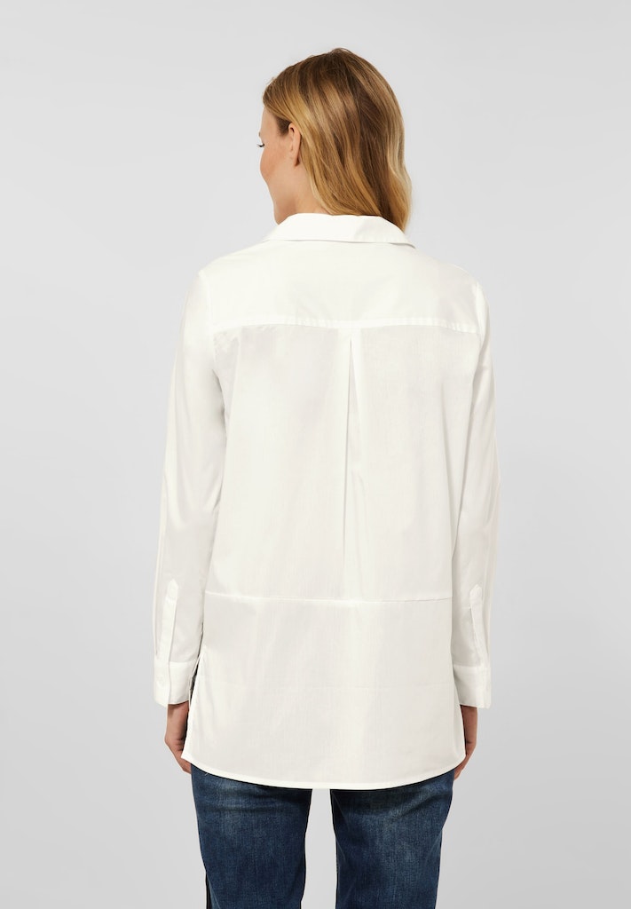 Cecil Damen Langarmbluse Longbluse mit Knopfleiste vanilla white bequem  online kaufen bei