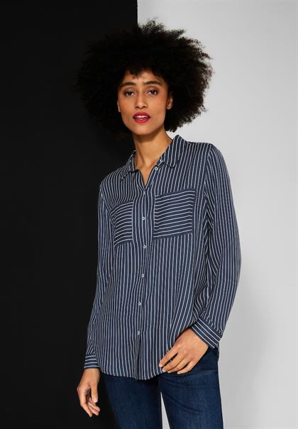 Longbluse mit Streifenmuster grey blue