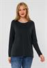 Longshirt in Seidenoptik black