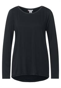 Longshirt in Seidenoptik black