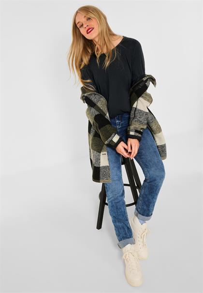 Longshirt in Seidenoptik black