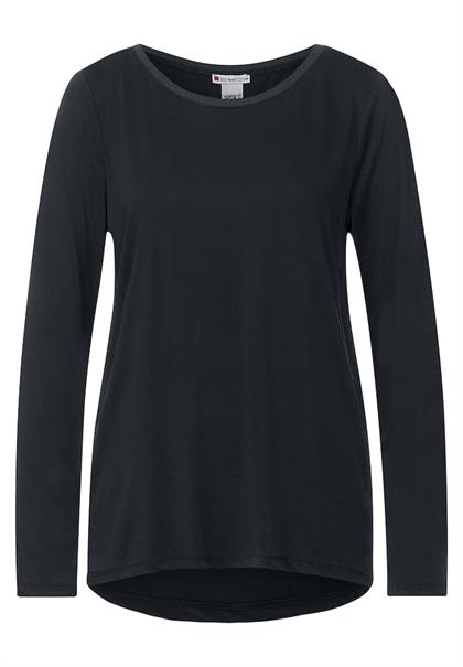 Longshirt in Seidenoptik black
