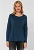 Longshirt in Seidenoptik deep teal blue