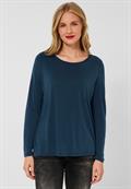 Longshirt in Seidenoptik deep teal blue