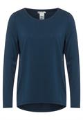 Longshirt in Seidenoptik deep teal blue