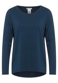 Longshirt in Seidenoptik deep teal blue