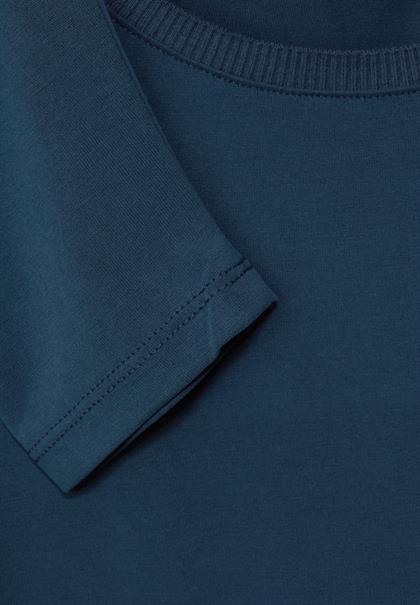 Longshirt in Seidenoptik deep teal blue