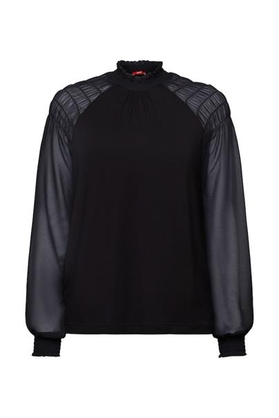 Longsleeve aus Materialmix black