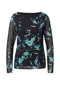 Longsleeve aus Mesh schwarz
