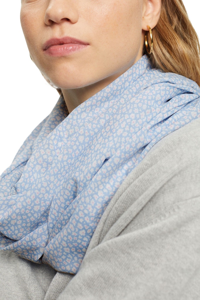 Esprit Damen Accessoires Loop-Schal mit blue bequem online pastel kaufen bei Blumen-Muster