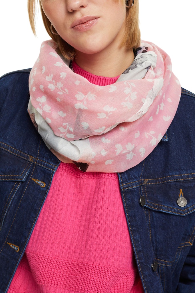 Esprit Damen Accessoires Loop-Schal mit Blumen-Muster pastel blue bequem  online kaufen bei