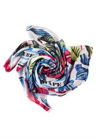 Loopschal mit Blumenprint vanilla white