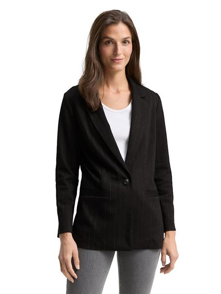Loose Fit Blazer mit Glitzer-Effekt pinstripe with lurex