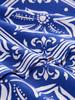 Loose Fit Bluse mit Leinenanteil blue flower tile design