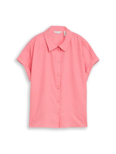 Loose Fit Bluse mit Leinenanteil soft fuchsia pink