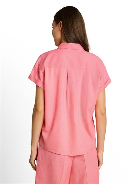 Loose Fit Bluse mit Leinenanteil soft fuchsia pink