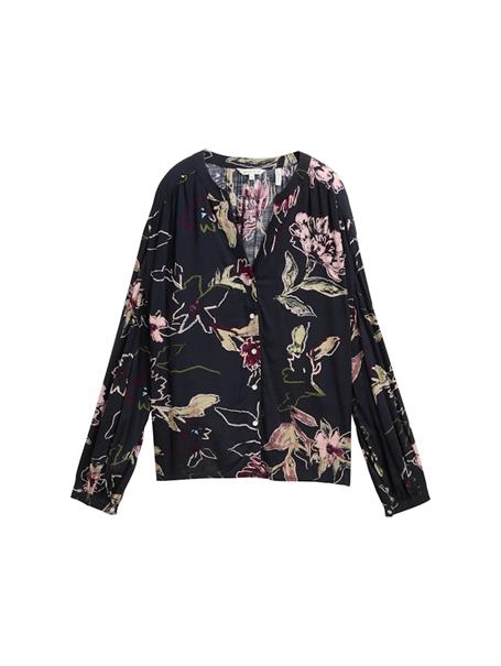 Loose Fit Bluse mit Muster big flower design