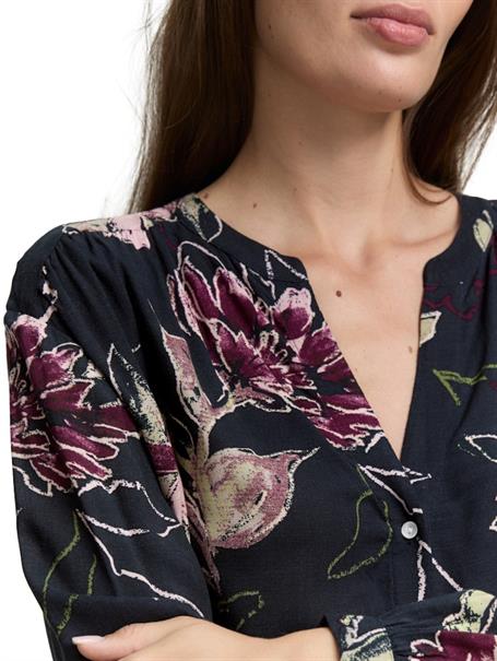 Loose Fit Bluse mit Muster big flower design