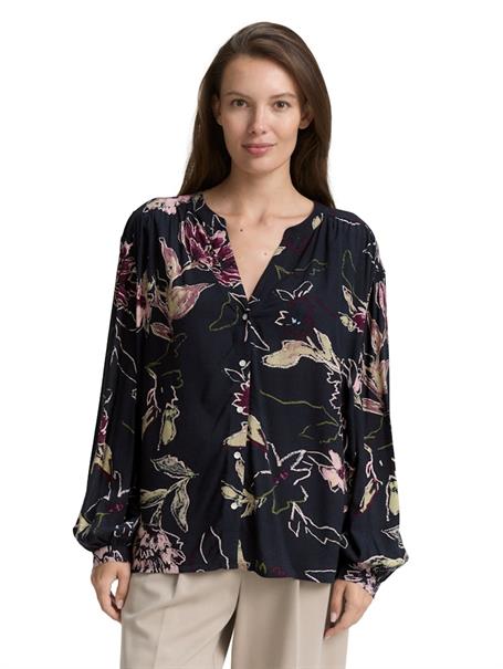 Loose Fit Bluse mit Muster big flower design