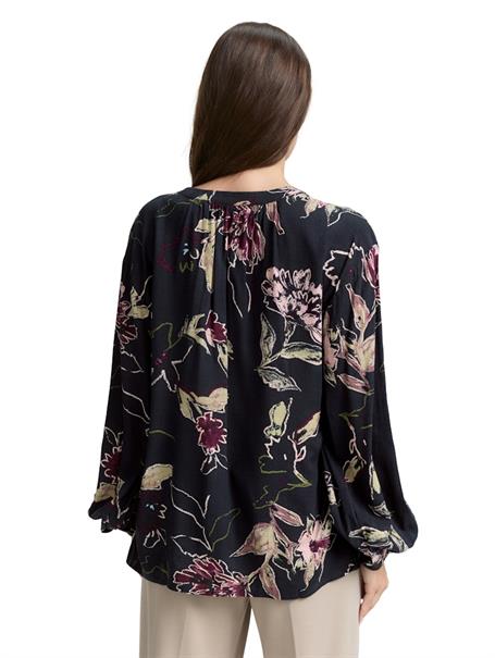 Loose Fit Bluse mit Muster big flower design