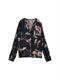 Loose Fit Bluse mit Muster big flower design