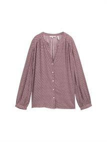 Loose Fit Bluse mit Muster red geometric minimal design