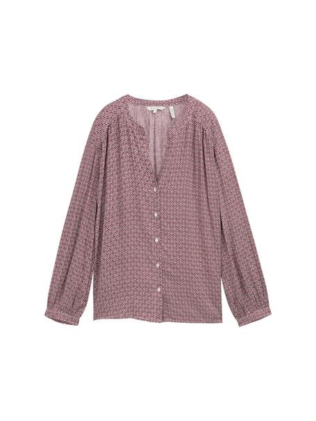 Loose Fit Bluse mit Muster red geometric minimal design