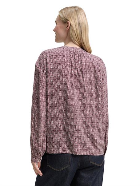 Loose Fit Bluse mit Muster red geometric minimal design