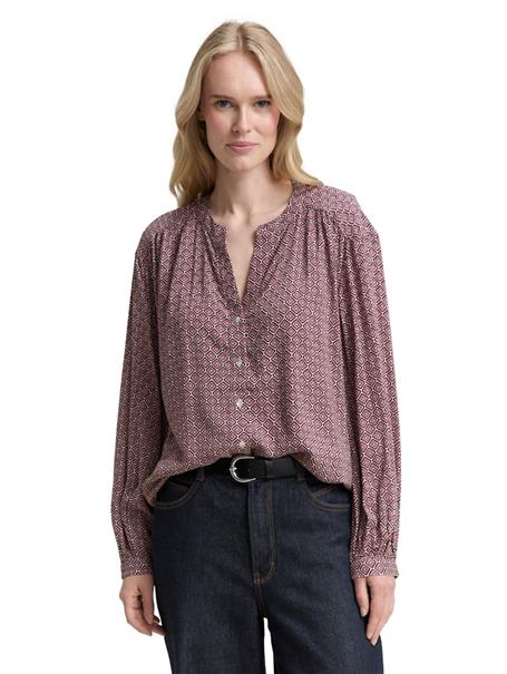 Loose Fit Bluse mit Muster red geometric minimal design