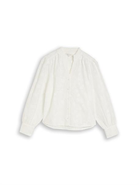 Loose Fit Bluse mit Stickerei white